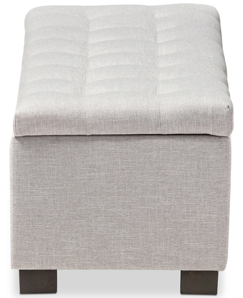 Roanoke Grid-Tufting Storage Ottoman Bench