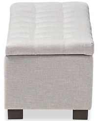 Roanoke Grid-Tufting Storage Ottoman Bench