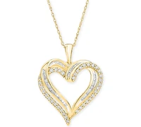 Diamond Heart Pendant 18" Necklace (1/2 ct. t.w.) in 10k White, Yellow or Rose Gold.