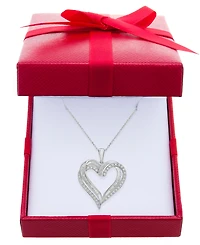 Diamond Heart Pendant 18" Necklace (1/2 ct. t.w.) 10k White, Yellow or Rose Gold.