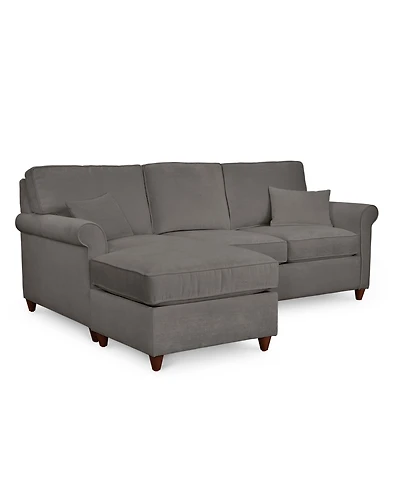 Lidia 82" Fabric 2-Pc. Reversible Chaise Sectional Sofa with Storage Ottoman, Created for Macy's