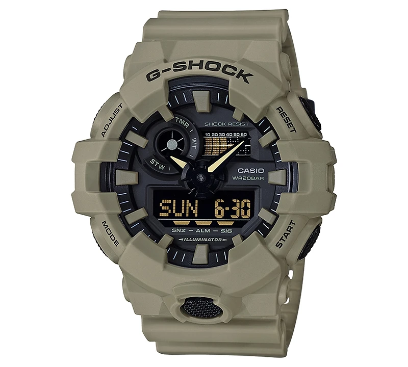 G-Shock Men's Analog-Digital Beige Resin Strap Watch 53mm