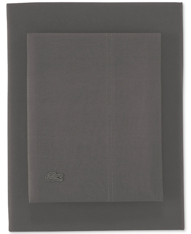 Lacoste Home Solid Cotton Percale Sheet Set