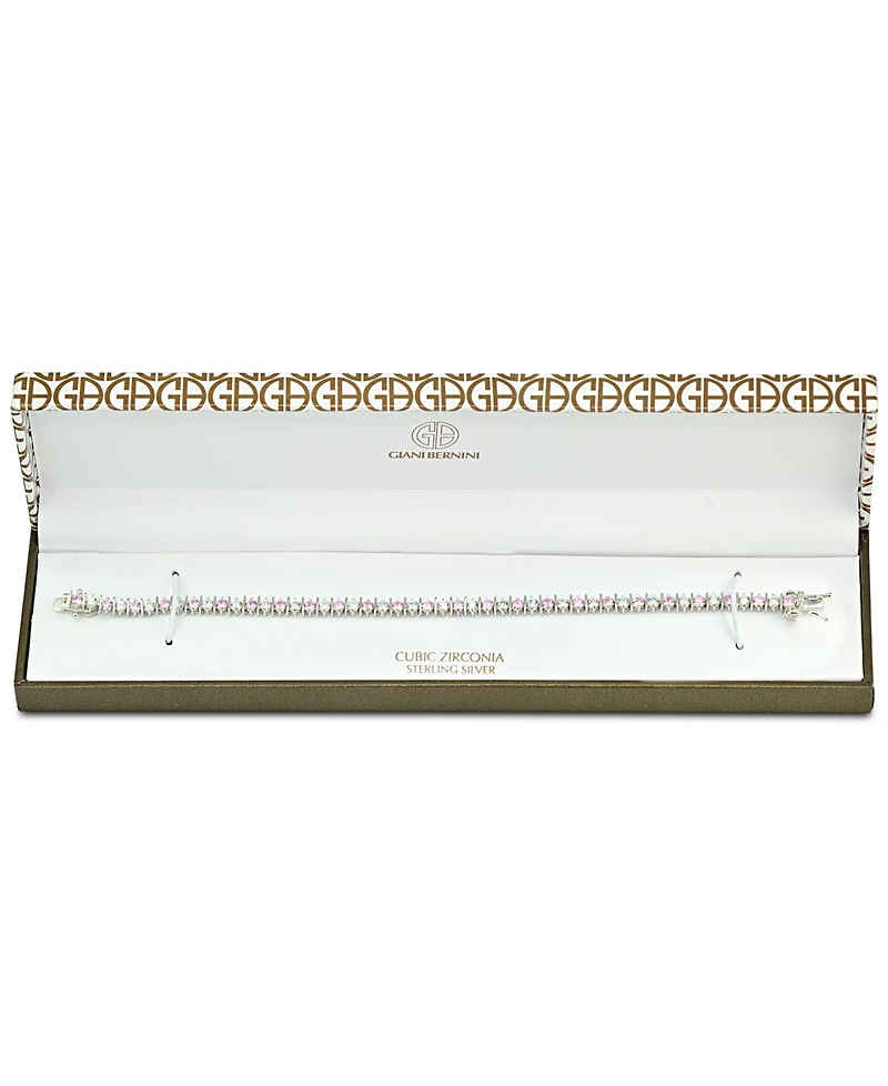 Giani Bernini Blue Cubic Zirconia Tennis Bracelet Sterling Silver, Created for Macy's