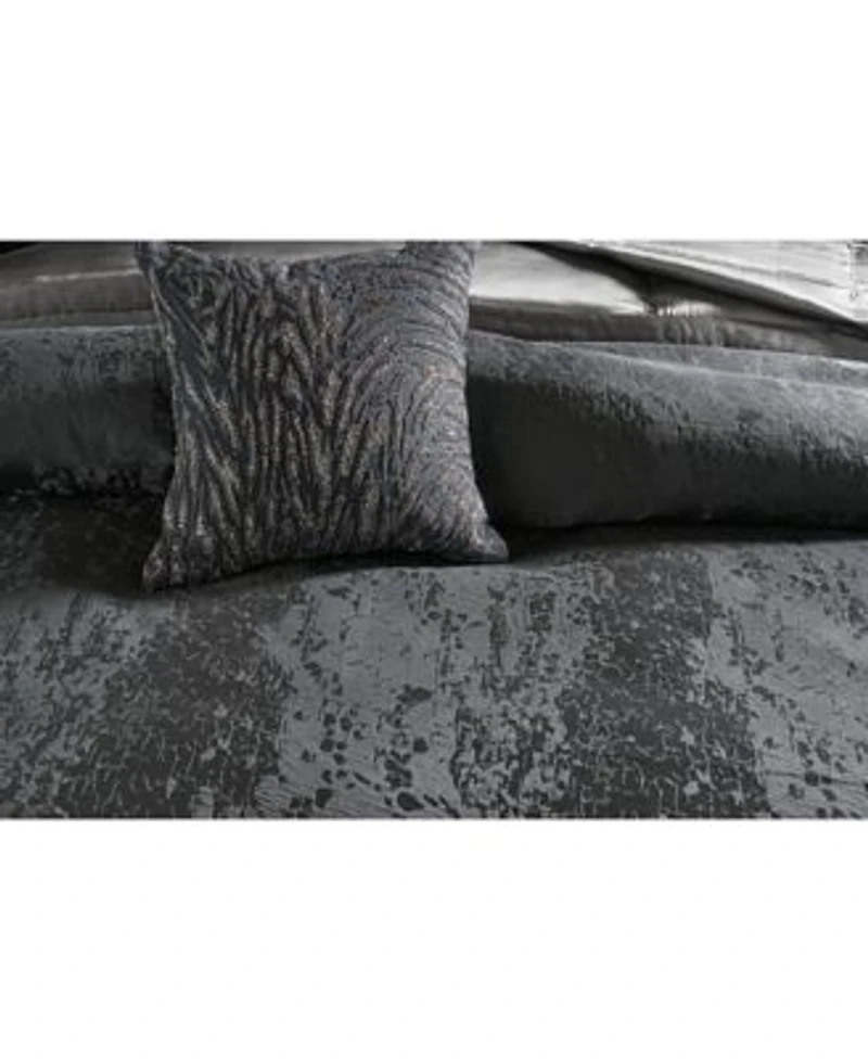 Closeout Donna Karan Home Moonscape Reversible Textured Jacquard Duvet Covers