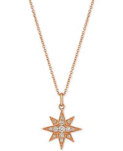 Le Vian Strawberry & Nude Diamond Star Pendant Necklace (1/4 ct. t.w.) in 14k Gold or Rose Gold