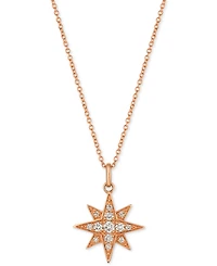 Le Vian Strawberry & Nude Diamond Star Pendant Necklace (1/4 ct. t.w.) in 14k Gold or Rose Gold