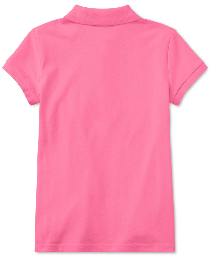 Polo Ralph Lauren Toddler and Little Girls Short Sleeve Stretch Cotton Mesh Shirt
