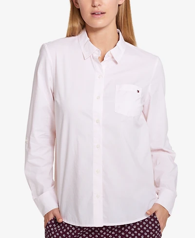 Tommy Hilfiger Women's Cotton Pinstripe Button-Down Shirt