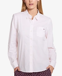 Tommy Hilfiger Women's Cotton Pinstripe Button-Down Shirt