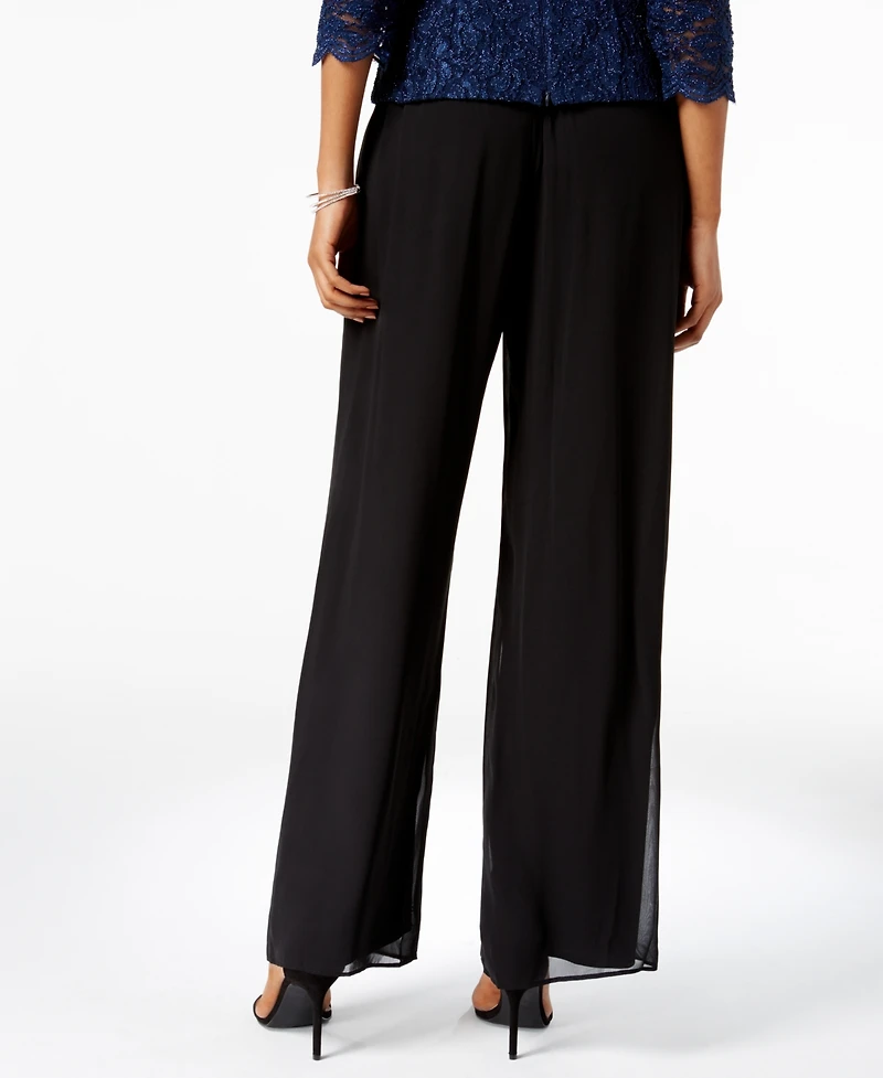Alex Evenings Petite Chiffon Palazzo Pants