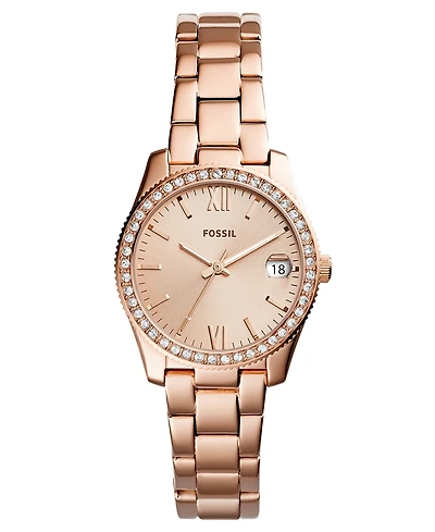 Fossil Women's Scarlette Rose Gold-Tone Stainless Steel Bracelet Watch 32mm