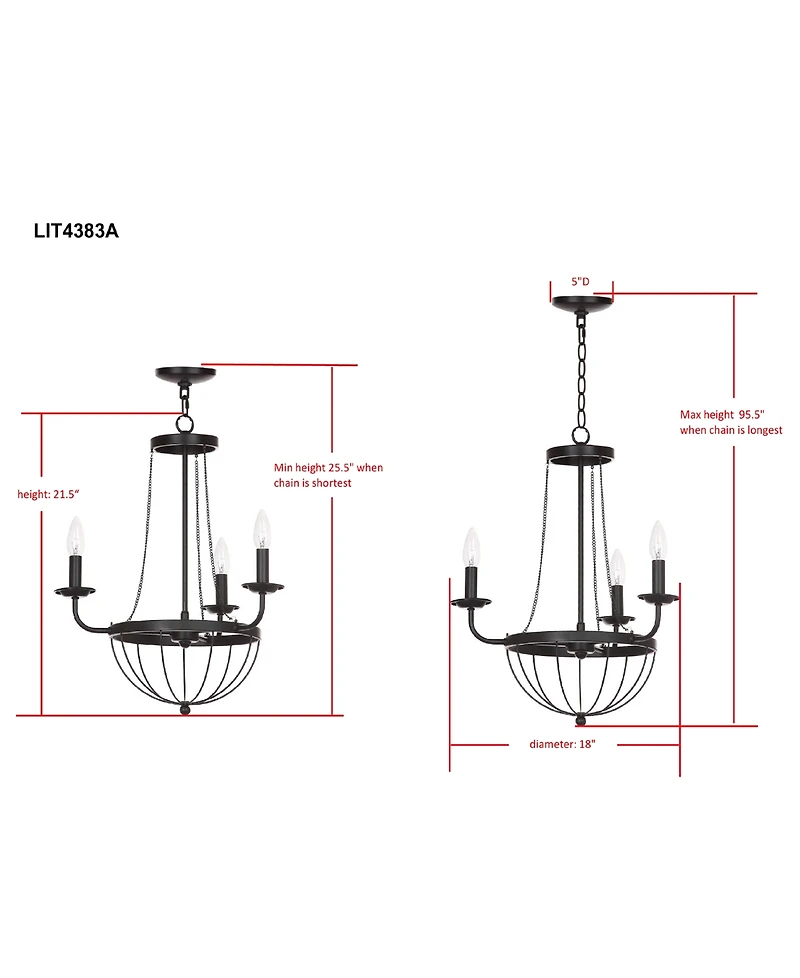Safavieh Jacques Adjustable Chandelier