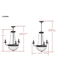 Safavieh Jacques Adjustable Chandelier