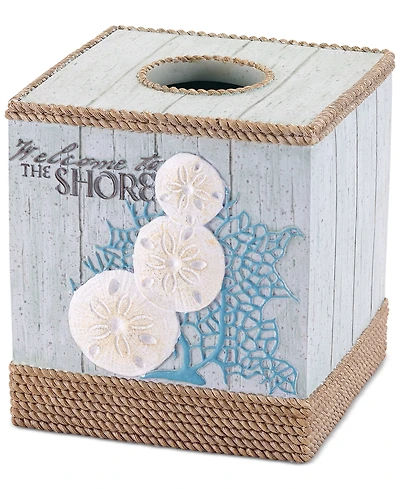 Avanti Beachcomber Seashells Resin Tissue Box Cover
