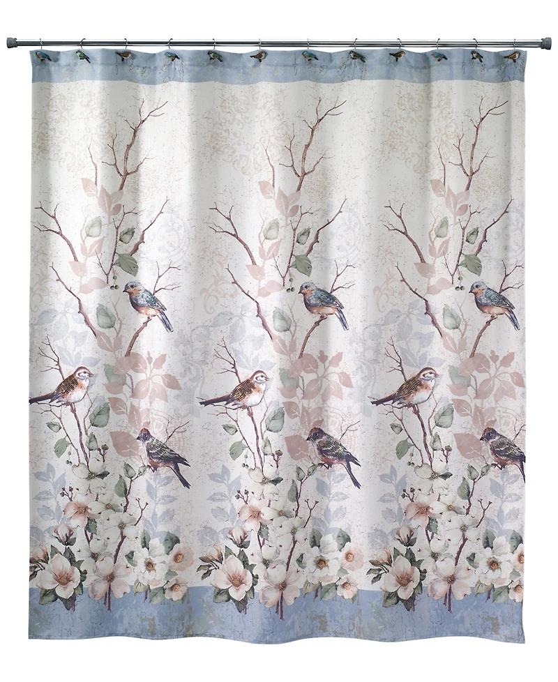 Avanti Love Nest Bird Motif Printed Shower Curtain, 72" x 72"