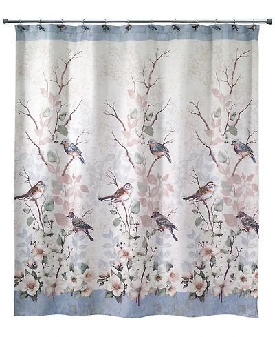 Avanti Love Nest Bird Motif Printed Shower Curtain, 72" x 72"