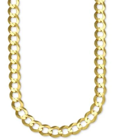 Italian Gold Open Curb Link Chain Necklace Collection 8mm In 10k Gold