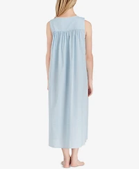 Eileen West Lace-Trimmed Cotton Ballet-Length Nightgown
