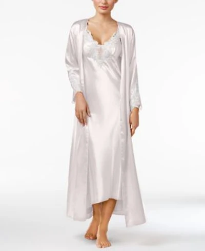 Flora By Flora Nikrooz Stella Satin Venise Trim Gown Robe Separates