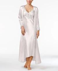 Flora By Flora Nikrooz Stella Satin Venise Trim Gown Robe Separates