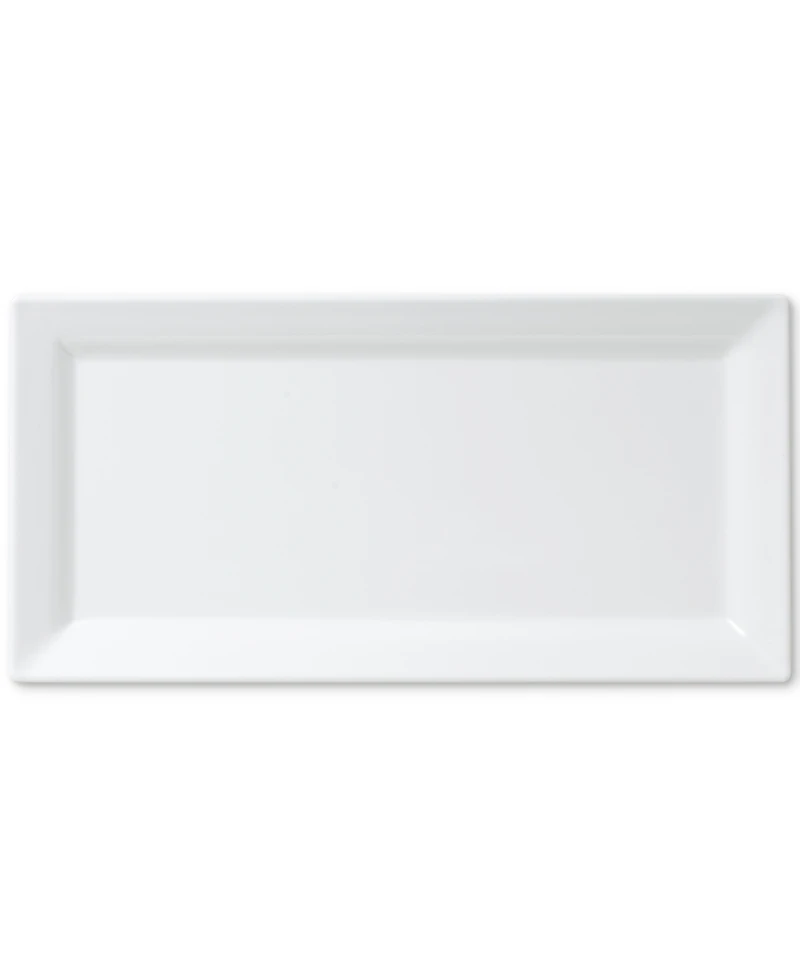 Q Squared Diamond White Melamine 14" x 7" Small Rectangle Platter