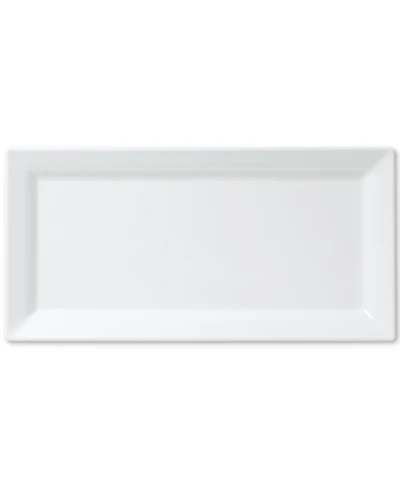 Q Squared Diamond White Melamine 14" x 7" Small Rectangle Platter