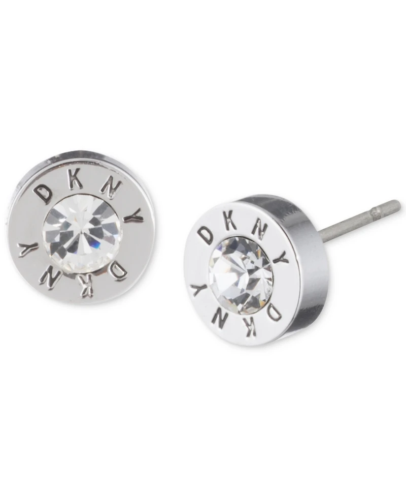 Dkny Logo Crystal Ring Stud Earrings