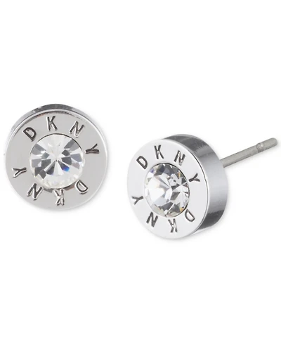 Dkny Logo Crystal Ring Stud Earrings