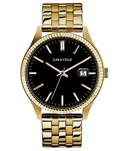 Caravelle Designed by Bulova Men's Gold-Tone Stainless Steel Bracelet Watch 41mm