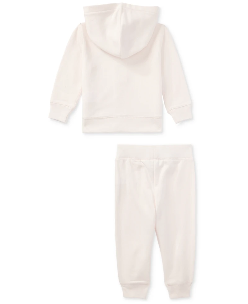 Polo Ralph Lauren Baby Girls Bear Hoodie and Pants Set