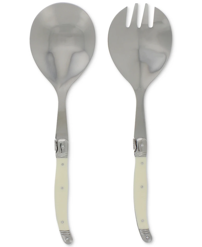 French Home Laguiole Connoisseur Faux Ivory Salad Servers, 2 Piece Set.