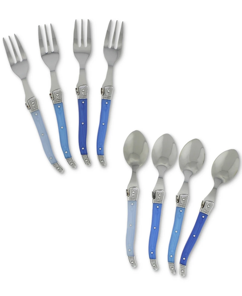 French Home Laguiole Cocktail or Dessert Spoons and Forks, Set of 8
