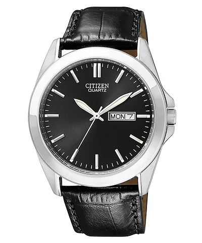 Citizen Men's Black Croc Embossed Leather Strap Watch 41mm BF0580-06E