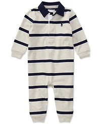 Polo Ralph Lauren Baby Boys Striped Rugby Cotton Coverall