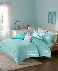 Intelligent Design Raina Metallic 4-Pc. Comforter Set, Twin/Twin Xl