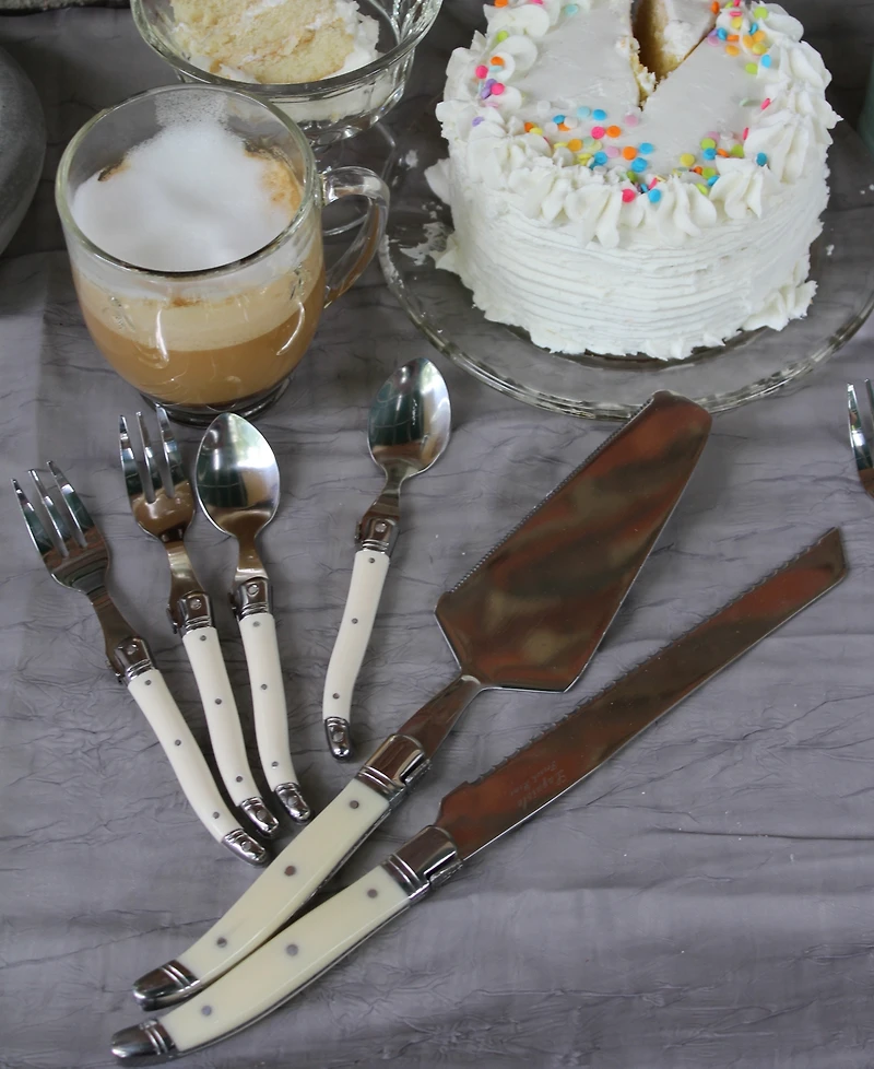 French Home Laguiole Faux Ivory Conoisseur Cake Slicer and Server Set, 2 Piece.