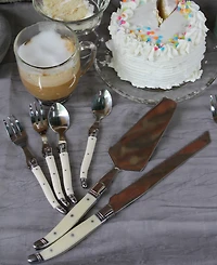 French Home Laguiole Faux Ivory Conoisseur Cake Slicer and Server Set, 2 Piece.