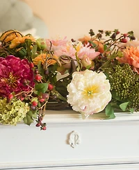 Nearly Natural Mixed Peony Centerpiece Flower Arrangement