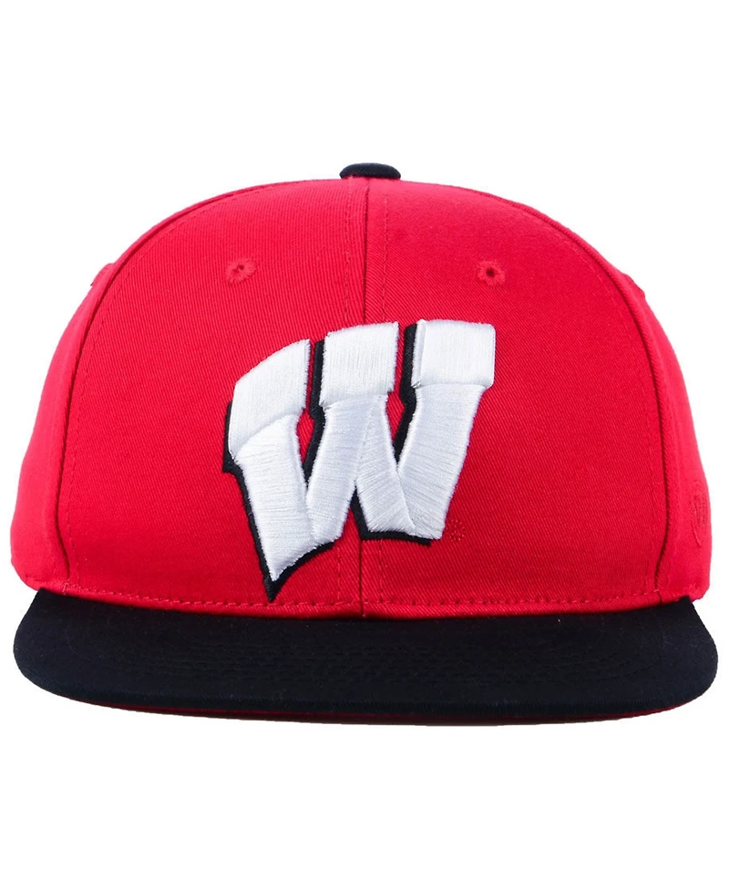 Top of the World Boys' Wisconsin Badgers Maverick Snapback Cap