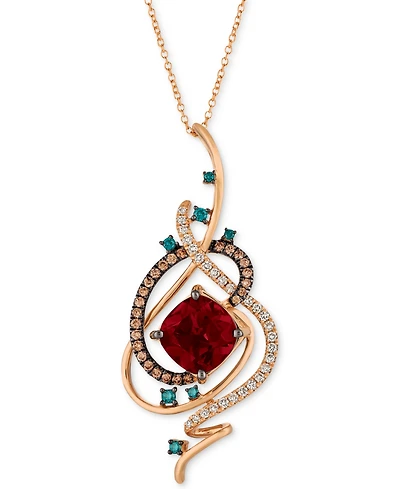 Le Vian Exotics Crazy Collection Pomegranate Garnet (4-1/2 ct. t.w.) & Diamond (3/4 ct. t.w.) 18" Pendant Necklace in 14k Rose Gold