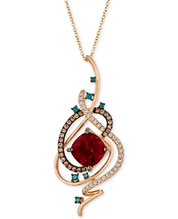 Le Vian Exotics Crazy Collection Pomegranate Garnet (4-1/2 ct. t.w.) & Diamond (3/4 ct. t.w.) 18" Pendant Necklace in 14k Rose Gold