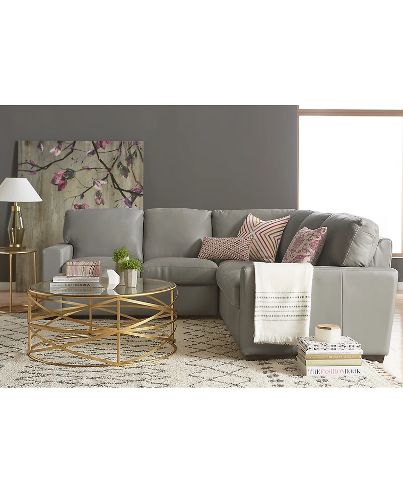 Ennia 2-Pc. Leather Sectional Sofa, Created for Macy's