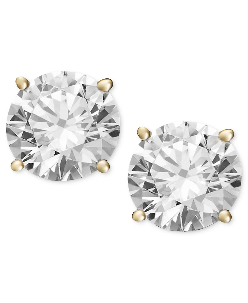 Diamond Four Prong Screw Back Stud Earrings (2 ct. t.w.) in 14k Gold