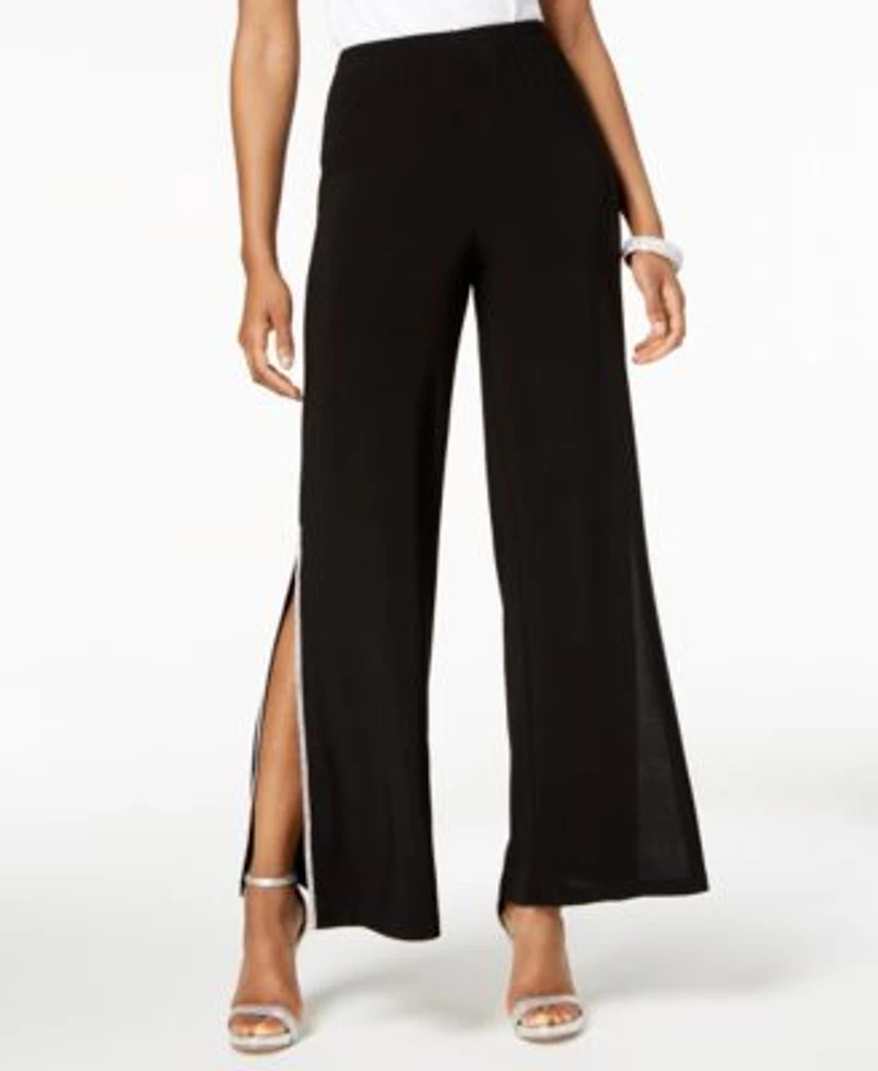 Msk Sequined Wide Leg Pants Regular Ps Xl