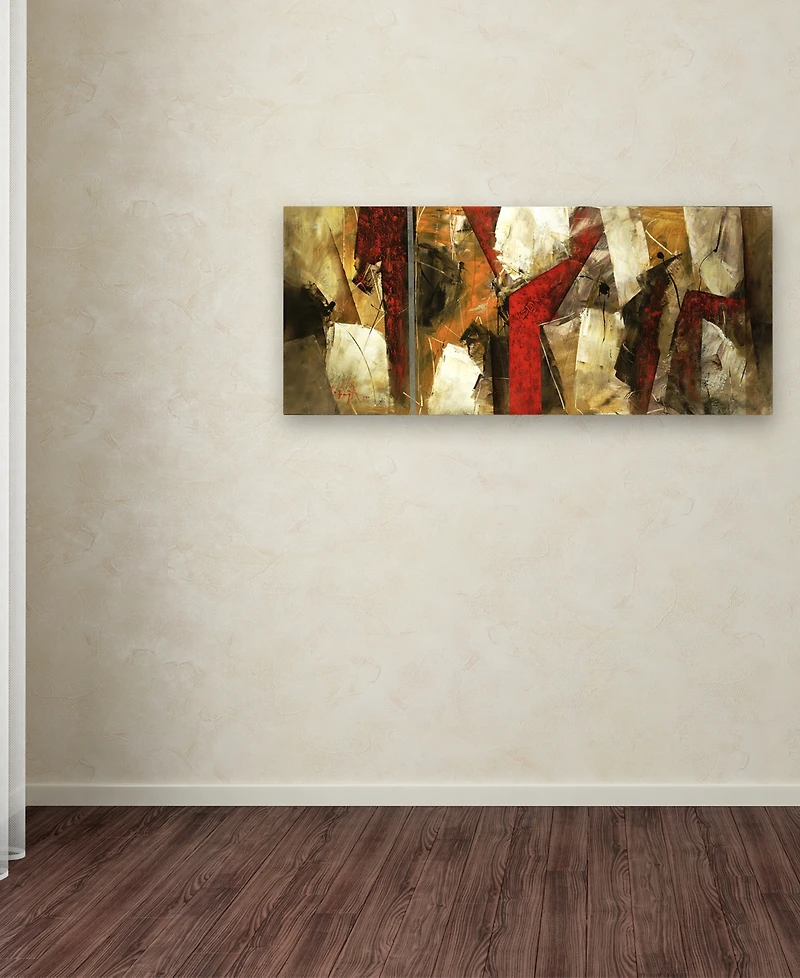 'Abstract Ix' 14" x 32" Canvas Wall Art