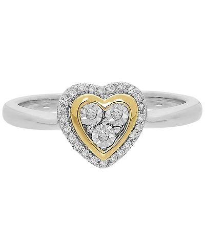 Diamond Heart Ring in 14k Gold over Sterling Silver (1/10 ct. t.w.)