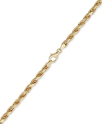 Italian Gold Diamond Cut Rope 22" Chain Necklace (4mm) in 14k Gold, Made in Italy