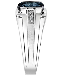 Men's Blue Topaz (5 ct. t.w.) and Diamond Accent Ring in Sterling Silver