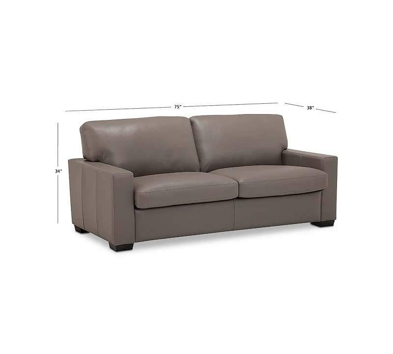 Ennia 75" Leather Full Sleeper, Created for Macy's